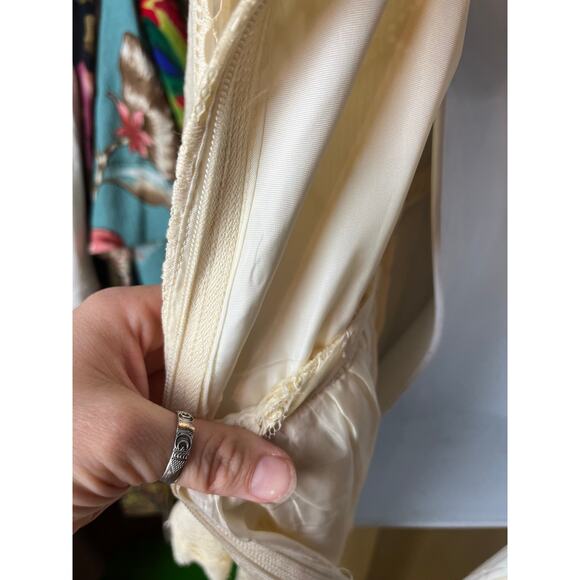 Vintage c. 1970 Emma Domb Boho Mod Prairie Victorian Lace Wedding Dress Davids - Picture 13 of 14